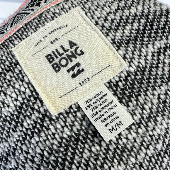 Billabong Shadow Views French Terry Hooded Poncho Open Cardigan Cover Up Size M - Picture 8 of 10